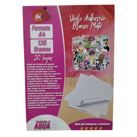 VINILO ADHESIVO IMPRIMIBLE BLANCO INTENSO MATE